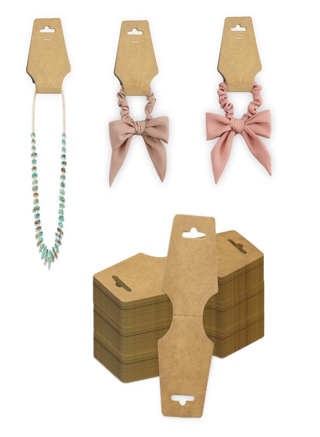 DEEPTAGS Jewellery Display Cards for Bracelet, Earring, Necklace, Jewelry, Hair Tie - Brown, 200 PCS - Image 1